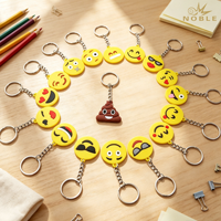 Porte-clés Emoticon en PVC souple Noble, Breloque Visage à Expressions Drôles Assorties, Pendentif de Sac, Décoration de Fête, Cadeau