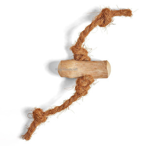 Handmade Coffee Wood Dog Chew Toy with Coconut Fiber <b>Rope</b> Sustainable Non-Toxic Pet Tug Toy for Small to Large Dogs Supply - Product Image 4