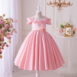 Elegante abito <span class=keywords><strong>da</strong></span> sera <span class=keywords><strong>da</strong></span> ragazza rosso con spalle scoperte abito <span class=keywords><strong>da</strong></span> principessa ricamato con vita floreale e perle per feste/matrimoni/banchetti - Product Image 2