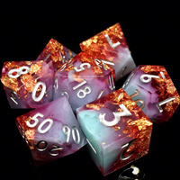 Jeu de dés polyédriques en acrylique et résine pour D&D, avec dés carrés et 9 pièces, pour jeux de rôle, jeu de table, cadeau, dés RPG -n15
