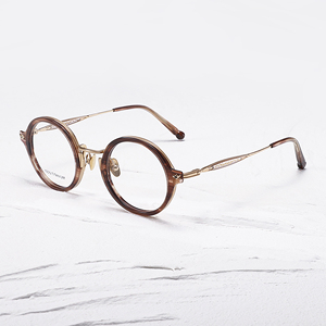 Lunettes de vue rondes à monture intégrale, monture marron unie, pour femmes, anti-UV, légères, correction de la vue - Product Image 4
