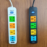 Regleta Eléctrica Industrial Universal al por Mayor con 3 Tomas, Cable de Extensión Multitoma, Puertos USB, Cable de 2m, Logotipo Personalizado