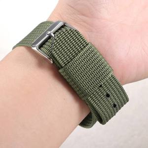 Bracelet de montre en nylon tressé côtelé monobloc, 18mm, 20mm, 22mm, vente en gros - Product Image 6
