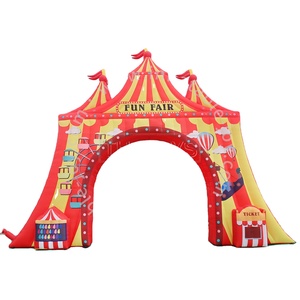 Arche de <span class=keywords><strong>cirque</strong></span> gonflable, entrée de carnaval, équipement d'amusement extérieur, tissu Oxford 10x5m, 10 personnes - Product Image 1