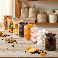 Pot en PET transparent de 240 ml (8 oz) à large ouverture avec couvercle à vis, qualité alimentaire, fournisseur Nestl pour gâteaux, sucre, épices et bonbons