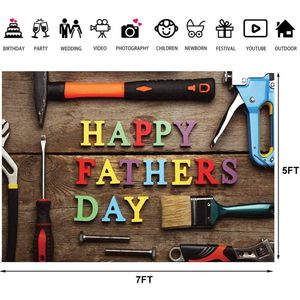 บูธถ่ายภาพ7x5ft วันพ่อมีความสุขย้อนยุคภาพไม้พื้นหลังสตูดิโอเครื่องมือแก้ไขฉากหลังและ A100สำหรับตกแต่งการถ่ายภาพ - Product Image 3