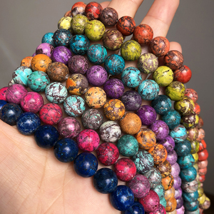 Vente en gros de <span class=keywords><strong>pierre</strong></span> naturelle 6/8/10mm perles de <span class=keywords><strong>pierre</strong></span> turquoise d'amérique pour la fabrication de bijoux - Product Image 2