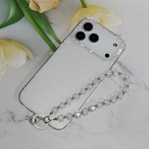 เคสโทรศัพท์สีกลิตเตอร์พร้อมกรอบกล้องประดับเพชร สายคล้องข้อมือแบบลูกปัด น่ารัก ป้องกันได้ดี สำหรับ <span class=keywords><strong>iPhone</strong></span> 17 <span class=keywords><strong>Pro</strong></span> <span class=keywords><strong>Max</strong></span> 16 15 14 <span class=keywords><strong>11</strong></span> - Product Image 4