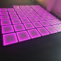 Piste de danse Infinity illuminée sans fil DMX à LED, panneau de sol de danse magnétique en verre 3D effet miroir pour mariage
