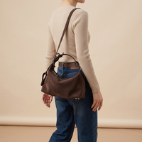 Tas Selempang Wanita Desain Vintage Musim Gugur Berkualitas Premium OEM ODM Pabrik, Tali Lepas Pasang, Model Hobo, Tahan Lama