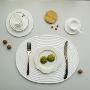 Manteles Individuales Antideslizantes Lavables de Algodón y Poliéster Trenzado Ovalados y Redondos para Mesas de Comedor, Venta al por Mayor para Oficina y Hogar - Product Image 3