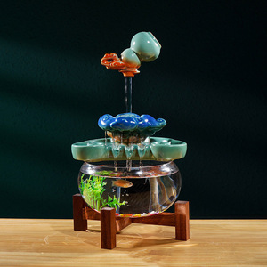 Decoración de escritorio de porche creativa China moderna sin atomizador pecera de vidrio de cerámica con olla <span class=keywords><strong>suspendida</strong></span> - Product Image 2