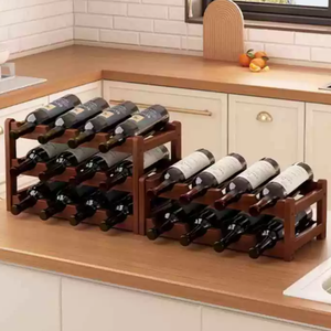 Estante para Botellas de Vino de Madera Personalizable, Estilo Rústico Vintage, para Cocina, Bar, Restaurante, Almacenamiento y Exhibición de Vino - Product Image 4