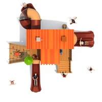 Aire de jeux multifonctionnelle en bois de haute qualité pour enfants, avec maison de jeu extérieure et toboggan, parc d'attractions en bois