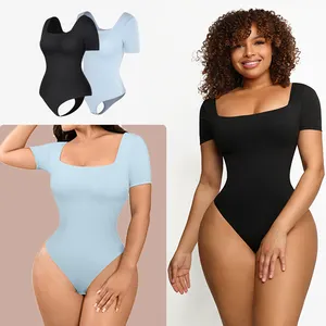 1pc Women's Lace Strap Bodysuit, Slimming & Shaping With Butt