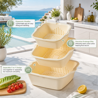 Égouttoir et bac de rinçage de cuisine en plastique antimicrobien, pliable pour comptoir, anti-colmatage