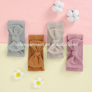 <strong>Newborn</strong> Baby Gift Set Ribbed Sleeping Knotted <strong>Dressing</strong> <strong>Gown</strong> Headband Hat Set - Product Image 6
