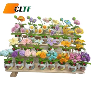 Pot de fleurs au crochet fait main avec tournesol, rose, marguerite, tulipe <span class=keywords><strong>pour</strong></span> la décoration de la maison et de la voiture, <span class=keywords><strong>cadeau</strong></span> <span class=keywords><strong>pour</strong></span> la fête des mères, les enseignantes, les petites amies, ou comme <span class=keywords><strong>cadeau</strong></span> de remise de diplôme - Product Image 4