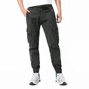 Pantalon Cargo avec logo personnalisé et taille Cargo <span class=keywords><strong>Jogging</strong></span> Pantalon de Travail Hommes Vente en Gros coupe ample Pantalon à Cordon Blanc Joggers Piste - Product Image 3