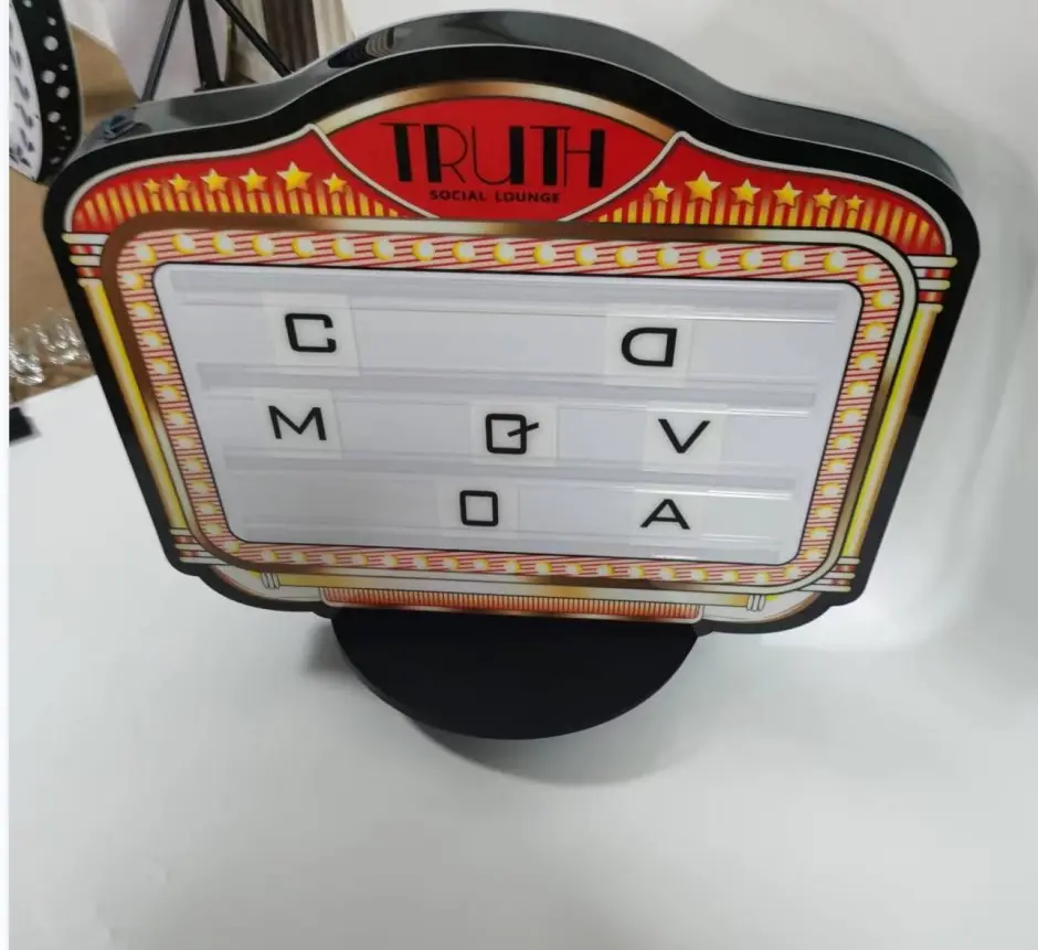 Fornitore di discoteche personalizzato led acrilico tendone bacheca light box intercambiabile letter board theatre sign