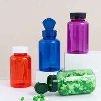 Bouteille de complément alimentaire en plastique PET avec bouchon à vis en PET durable, plusieurs volumes au choix