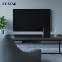 Barra de Sonido para TV Etistar de 2.1 Canales con Subwoofer de 1000W, Sistema de Cine en Casa HiFi con Bajos Profundos, Control Remoto Inalámbrico de Madera, OEM/ODM