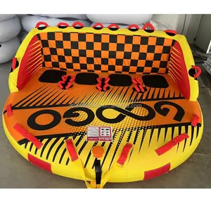 Barco inflável rebocável para uso aquático, barco com tubo de esqui inflável para 2,3,4 pessoas, esporte aquático, sofá UFO louco, barco inflável