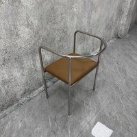 Ensemble table et chaises en acier inoxydable, durable, résistant à l'eau, facile à nettoyer, mobilier d'extérieur moderne pour restaurants et usage domestique