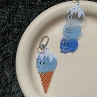 Porte-clés personnalisé en acrylique, pendentif de personnage de dessin animé, imprimé double face transparent, breloque de sac tendance, cadeau personnalisé