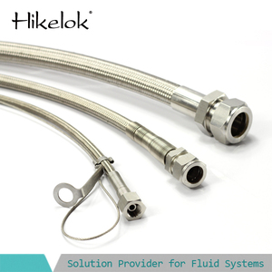 Fabricante Hikelok, Mangueira Trançada de Aço Inoxidável 304 com 3000 psi, Mangueira Flexível Corrugada Revestida em PTFE - Product Image 3