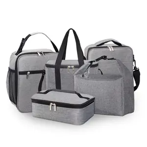 Lunch Bag Picnic Bag Double Decker Insulated Casserole Carrier for Hot or Cold Food