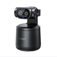 Canlı Yayın EMEET PIXY Kablosuz 4K Alüminyum Alaşımlı Akıllı Sensörlü Çift Lensli Hareket Kontrolü HDR Yapay Zeka Takipli PTZ Akış Kamerası