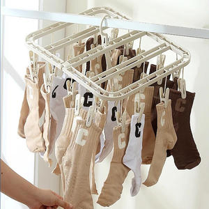 Tendedero de Baño Individual de Plástico PP, Diseño Poligonal que Ahorra Espacio, con Pinzas Desmontables para <span class=keywords><strong>Colgar</strong></span> Ropa - Product Image 5