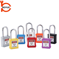 Cadenas de sécurité haute sécurité à clé, en acier durable et nylon, avec clé passe-partout, pour usage industriel, marque chinoise Boyue S/S38-KD, qualité garantie 1 an