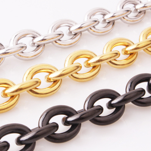 Width11/13/15mm 316L accesorios de acero inoxidable Europeo Americano Rock Hip Hop tendencia O palabra borde collar de acero de titanio - Product Image 1