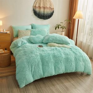 Juego de <span class=keywords><strong>cama</strong></span> de lujo Tie Dye Microfiber Super Soft Faux Fur Fluffy Bed Edredor Set - Product Image 1