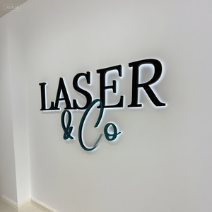 Custom 3D metallo segno Logo lettere d'oro lettere chiare per Business Advertising & direzione clinica e ufficio <span class=keywords><strong>parete</strong></span> segnaletica - Product Image 6