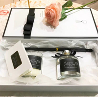 Ensemble de diffuseur de parfum pour la maison avec bougie parfumée dans un coffret de luxe personnalisé, avec autocollant