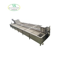 Hete Aanbieding Industriële Continue IJswaterkoeler Fruit- en Groente Koelapparatuur Sla Koeler Aardappelkoeler Motor SUS304