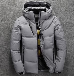 מעיל חורף עבה עם גברים למטה מעיל עם ברדס נשלף עם ברדס שחור טרנד אדום - Product Image 2