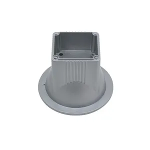 Professional Factory ningbo die cast aluminium alloy a380 powder coated silver lamp casting part cnc machining enclosure