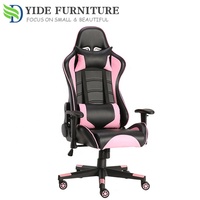 Chaise de Gaming tout en cuir noir Silla, Chaise avec jambes, Logo à personnaliser, pour jeux vidéo