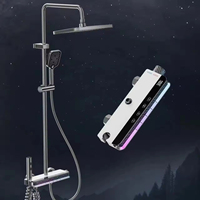 Juego de Ducha de Lujo con Control de Temperatura del Agua, Sistema Mezclador de Ducha Digital Tipo Piano, Juego de Ducha de Agua Fría y Caliente para Baño