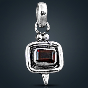 Colgante de plata granate Elegante componente de joyería de piedras preciosas - Product Image 2