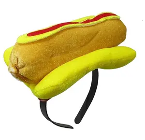 Lovely Hot Dog Headband Mini Velvet Headpiece On Headband Food Stand Vendor Hats Party Supplies Costume Accessory