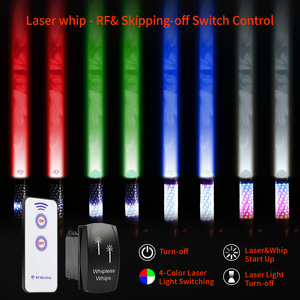 Lampes LED RGB avec contrôle par application pour Polaris RZR/<span class=keywords><strong>Maverick</strong></span>, 360 °   Lampes de drapeau spirales tout-terrain pour UTV ATV - Product Image 2
