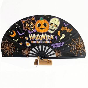 Halloween Festival Large 33cm Kung Fu Clack Fan Customized Logo Pride Bamboo Craft Traditional Angel for Party Rave <b>Rainbow</b> - Product Image 2