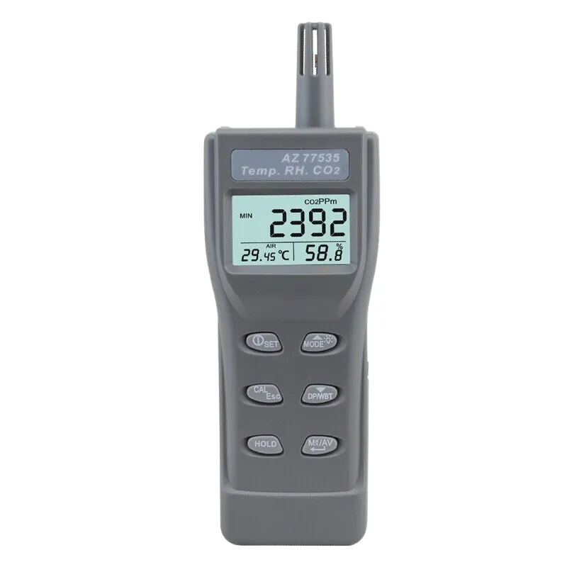 AZ77535 Handheld Carbon Dioxide CO2/RH/Temperature Meter CO2 Detector With Alarm Alarm RS232 Output