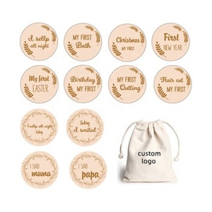 Custom Custom Wooden Circular Cards <strong>Milen</strong> Stones Wooden Baby Milestone Cards - Product Image 4