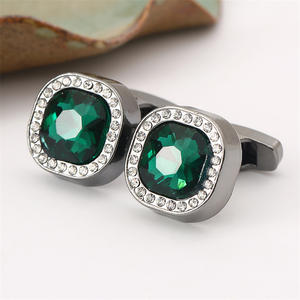 Boutons de manchette fantaisie en alliage de cuivre pour hommes, avec micro-inserts, pour mariages, fiançailles et anniversaires (vente en gros) - Product Image 4